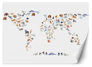 Gario Fotótapéta Állatok térképe Anyag: Vlies, Méret: 200 x 140 cm