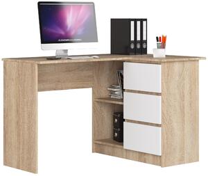 Sarok PC asztal Bodhi (sonoma tölgy + fehér) (J)
