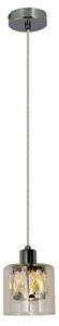 REALITY Elmo Pendant lamp 1-ltmetal chrome finish Crownie shade w D12*H11cm clear glass 1 x E14, max. 40W bulb not inclsize: D:12*H120 cm - REAL-33880