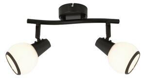 REALITY Loris  Spot lamp,sand black/white glass Dia:8cmcanopy Dia:8cm tube L:25.5cm2*E14,Max.40W,bulb excl. - REAL-817402-30