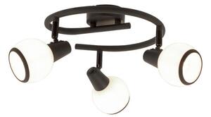 REALITY Loris  Spot lamp G shape,sand black/white glass Dia:8cmcanopy Dia:8cmTotal Dia.25cm H:14cm3*E14,Max.40W,bulb excl. - REAL-817433-30