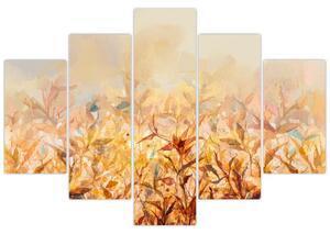 Kép - levelek az ősz színében, olajfestmény (150x105 cm)
