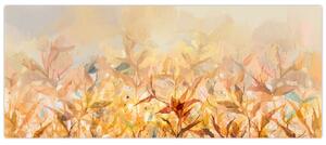 Kép - levelek az ősz színében, olajfestmény (120x50 cm)