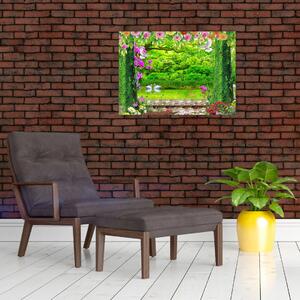 Kép - Varázslatos kert hattyúkkal (70x50 cm)
