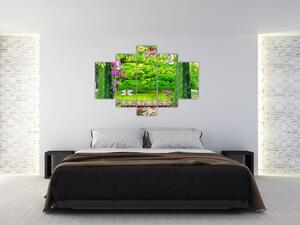 Kép - Varázslatos kert hattyúkkal (150x105 cm)