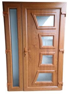 Eliza -2- Műanyag bejárati ajtó / 138x208 / Aranytölgy / NYITHATÓ OLDALLAL -