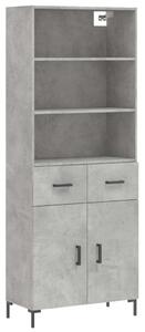 Modern Magas Szekrény - Beton Szürke - 180 cm