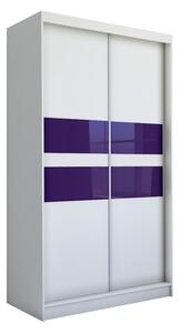 Kvalitní Šatní Skříň Finezja 150 cm Bílá/fialová