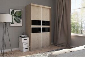 Kvalitní Šatní Skříň Finezja 150 cm Dub sonoma/černá
