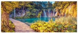 Kép - Plitvicei-tavak, Horvátország (120x50 cm)