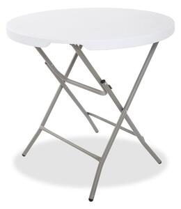 Összecsukható bisztróasztal Ø 80 cm / magasság 75 cm - fehér