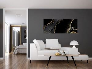 Kép - Fekete és arany márvány (120x50 cm)