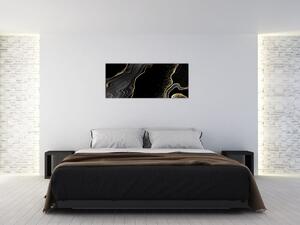 Kép - Fekete és arany márvány (120x50 cm)
