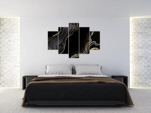 Kép - Fekete és arany márvány (150x105 cm)