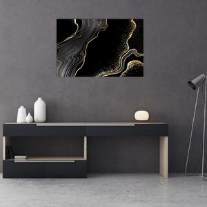Kép - Fekete és arany márvány (90x60 cm)