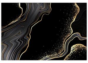 Kép - Fekete és arany márvány (90x60 cm)