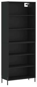 Fekete szerelt fa magasszekrény 69,5x32,5x180 cm