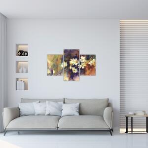 Kép - fehér magnólia, festmény (90x60 cm)