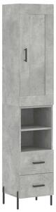 Betonszürke szerelt fa magasszekrény 34,5x34x180 cm