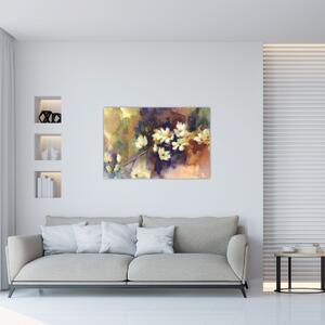 Kép - fehér magnólia, festmény (90x60 cm)