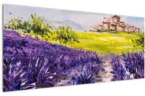 Kép - Provence, franciaország, olajfestmény (120x50 cm)