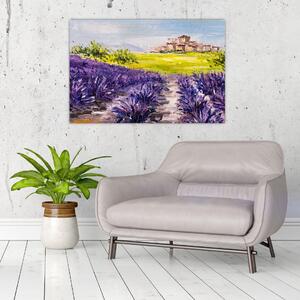 Kép - Provence, franciaország, olajfestmény (90x60 cm)