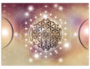 Kép - Mandala elemekkel (üvegen) (70x50 cm)