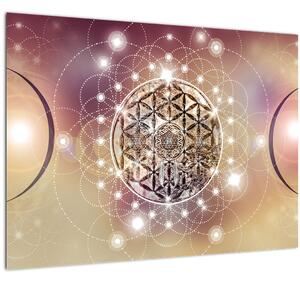 Kép - Mandala elemekkel (üvegen) (70x50 cm)