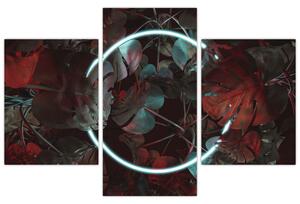 Kép - Neon kör a pálmafák között (90x60 cm)