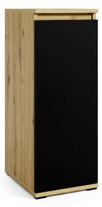 DAKKA magas komód, 40x88x30, dub artisan/černý