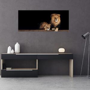 Kép - oroszlán és a nőstény oroszlán (120x50 cm)