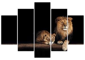 Kép - oroszlán és a nőstény oroszlán (150x105 cm)
