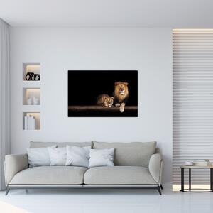 Kép - oroszlán és a nőstény oroszlán (90x60 cm)