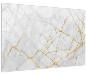 Kép - fehér-arany márvány (90x60 cm)