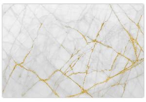 Kép - fehér-arany márvány (90x60 cm)