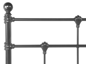 Franciaágy 160 cm LUXO (ágyráccsal) (fekete). 1007326