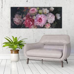 Kép - kerti virágok (120x50 cm)