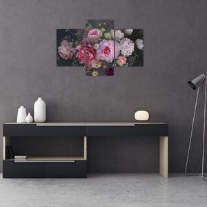 Kép - kerti virágok (90x60 cm)