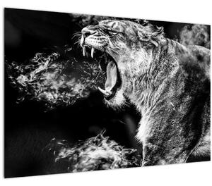 Kép - nőstény oroszlán portré (90x60 cm)