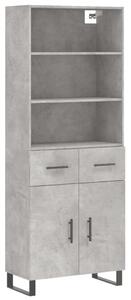 Modern Magasszekrény - Betonszürke - 69,5x34x180 cm