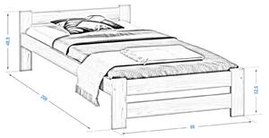 Fa ágy 90x200cm Ran VitBed tölgy + Matrac 90x200 Niobé