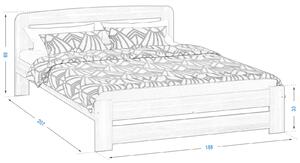 Fenyő ágy 180x200 Sasa tölgy
