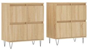 VidaXL Sonoma Tölgy Fa Tálalószekrény - 2 db - 120x35x70 cm