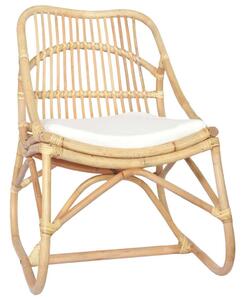 Rattan Fotel Krém Párnával - 73x50x78 cm