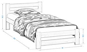 Fa ágy 90x200cm Eureka VitBed lakkozás nélkül