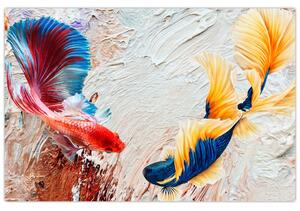 Kép - harcoló hal (90x60 cm)