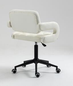 HC8403K Fehér modern műbőr szék fekete lábbal