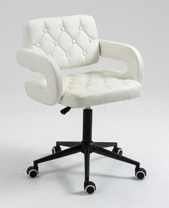 HC8403K Fehér modern műbőr szék fekete lábbal
