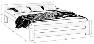 Fa ágy 140x200cm Ran VitBed fenyő