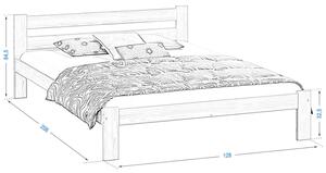 Fa ágy 120x200 VitBed Akio fehérített fenyő